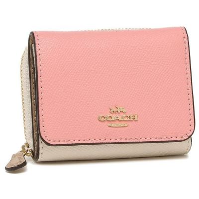 コーチ アウトレット 三つ折り財布 ミニ財布 ピンク ベージュ レディース Coach 2923 Imtap 21春夏新作 Axes コーチ アウトレット 三つ折り財布 ミニ財布 ピンク ベージュ レディース Coach 2923 Imtap 21春夏新作 Axes