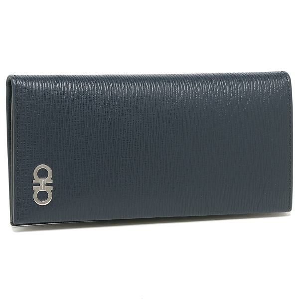 サルヴァトーレフェラガモ 長財布 リバイバル ネイビー メンズ Salvatore Ferragamo 66A069 0744862