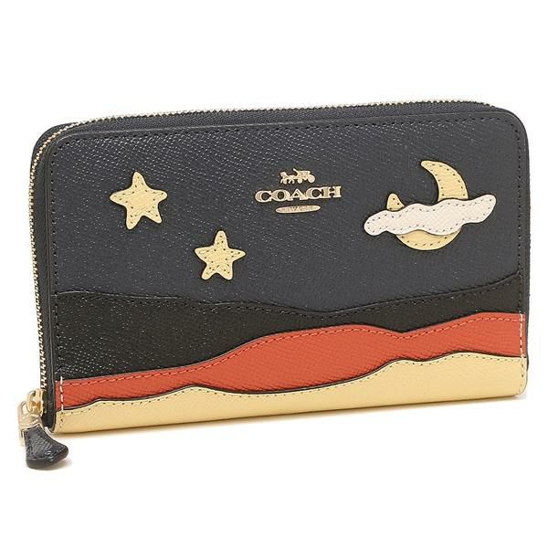 コーチ アウトレット 二つ折り財布 ネイビー レディース COACH C4533 IMMID