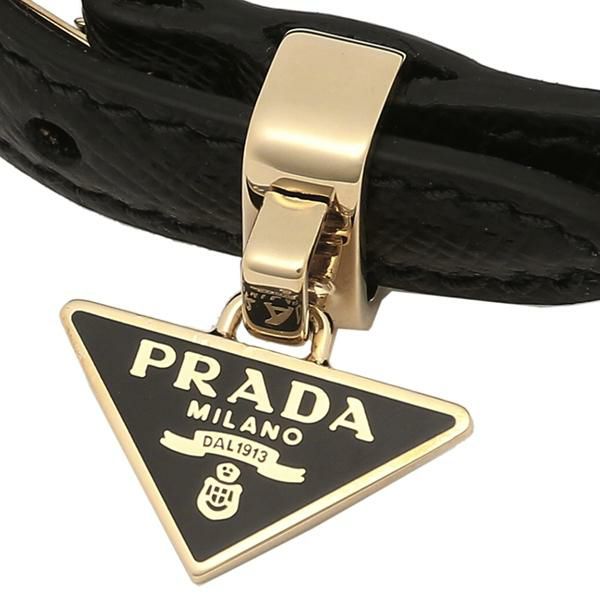 プラダ ブレスレット アクセサリー トライアングル サフィアーノ ブレスレット バングル ブラック レディース PRADA 1IB351 053 F0002 詳細画像