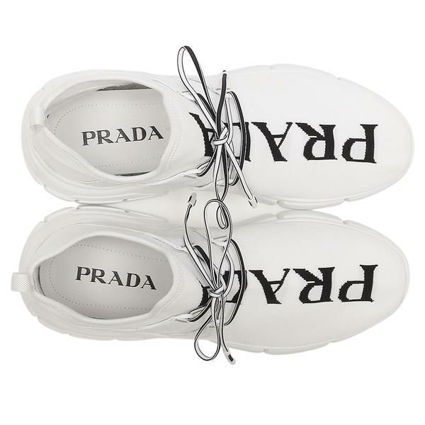 プラダ スニーカー 靴 シューズ ニットファブリック ロゴ ホワイト ブラック メンズ PRADA 4E3492 3LD8 F0964 詳細画像