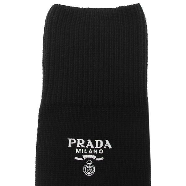 プラダ 靴下 ソックス カシミア ロゴ ブラック レディース PRADA 66497 1YVZ 202 F0002 詳細画像