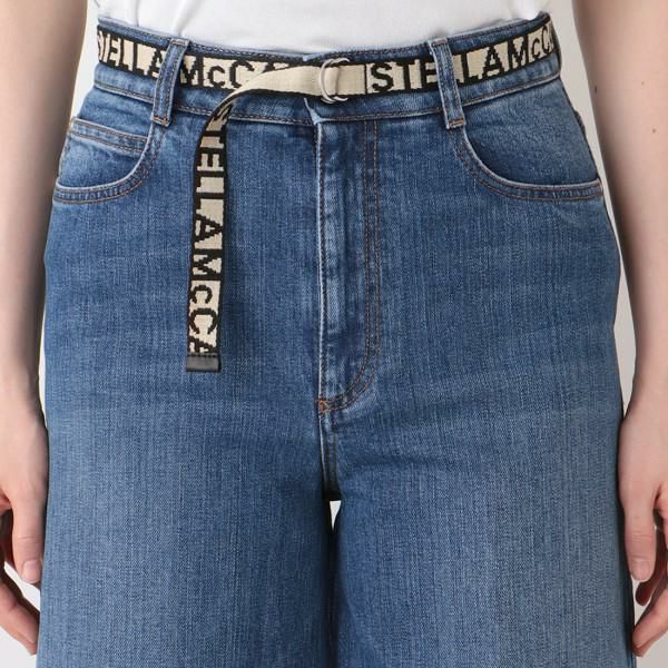 ステラマッカートニー デニム ジーンズ ボトムス ロゴ ベルト ブルー レディース STELLA McCARTNEY 600447 SNH54 4008 詳細画像