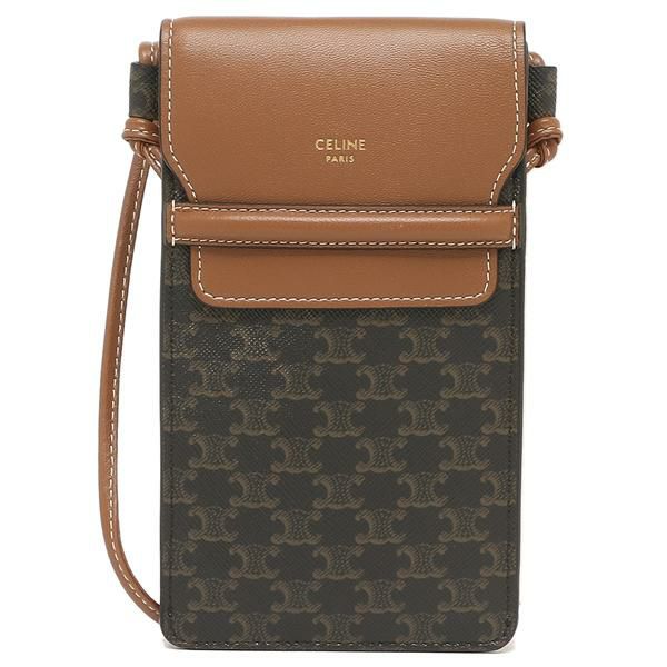 セリーヌ ショルダーバッグ フォンポーチ トリオンフ ブラウン メンズ レディース CELINE 10G332CQD 04LU 詳細画像