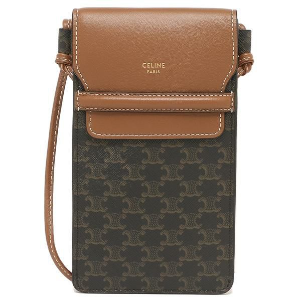 セリーヌ ショルダーバッグ フォンポーチ トリオンフ ブラウン メンズ レディース CELINE 10G332CQD 04LU 詳細画像