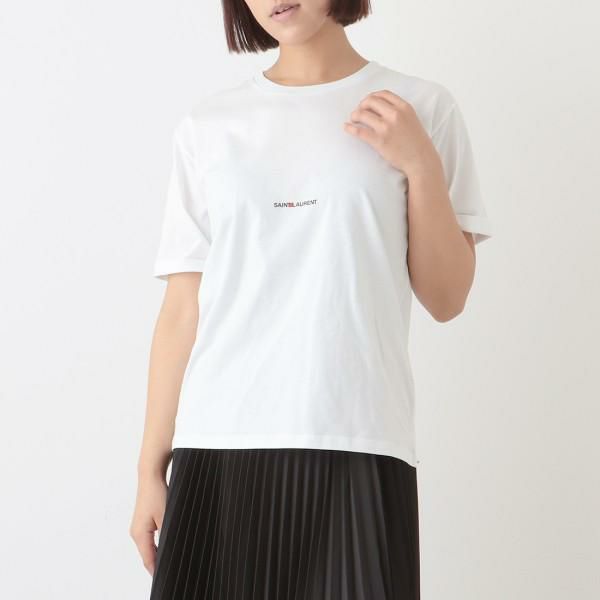 サンローランパリ Tシャツ トップス ロゴ ホワイト レディース SAINT LAURENT PARIS 460876 YB2DQ 9000