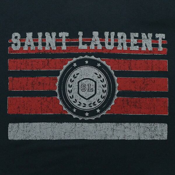 サンローランパリ Tシャツ トップス ロゴ ネイビー レディース SAINT LAURENT PARIS 668815 YB2UH 4472 詳細画像