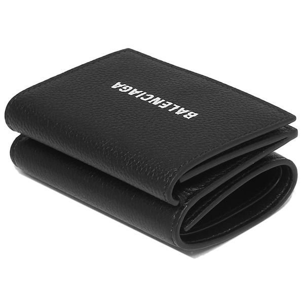 バレンシアガ 三つ折り財布 キャッシュ ミニ ウォレット ブラック  