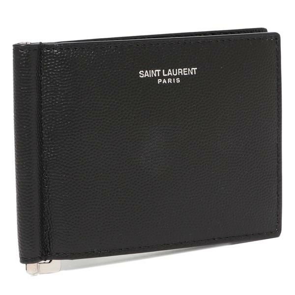 サンローランパリ 二つ折り財布 ビルクリップ ウォレット ブラック メンズ SAINT LAURENT PARIS 378005 BTY0N 1000