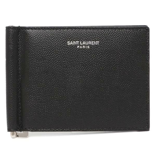 サンローランパリ 二つ折り財布 ビルクリップ ウォレット ブラック メンズ SAINT LAURENT PARIS 378005 BTY0N 1000 詳細画像