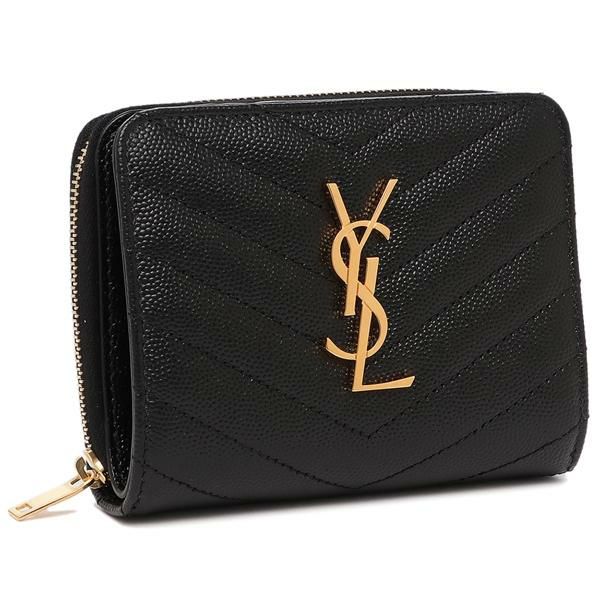 サンローランパリ 二つ折り財布 モノグラム ブラック レディース SAINT LAURENT PARIS 668288 BOW01 1000