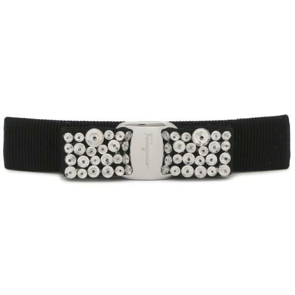 フェラガモ バレッタ アクセサリー レディース ヴァラ VARA リボン クリスタル Salvatore Ferragamo 347582 713035 ブラック 詳細画像