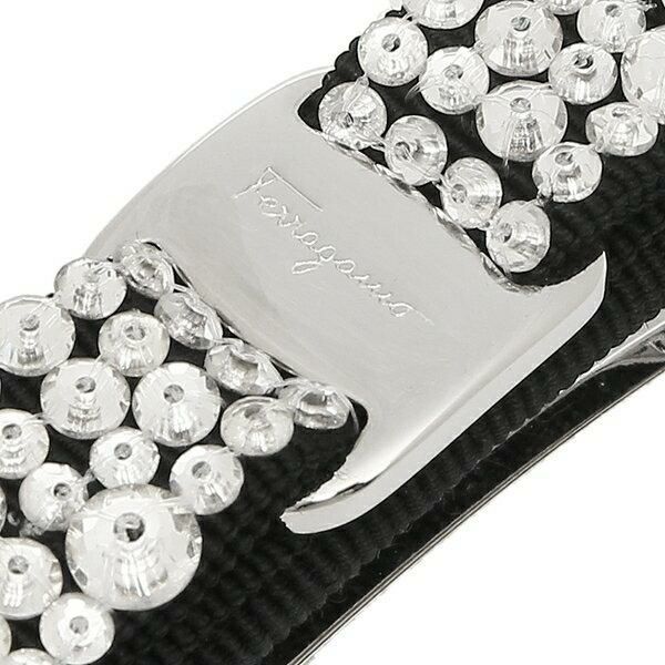 フェラガモ バレッタ アクセサリー レディース ヴァラ VARA リボン クリスタル Salvatore Ferragamo 347582 713035 ブラック 詳細画像