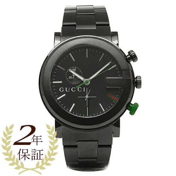 グッチ 時計 メンズ 腕時計 GUCCI Gラウンド クロノグラフ ステンレス オールブラック