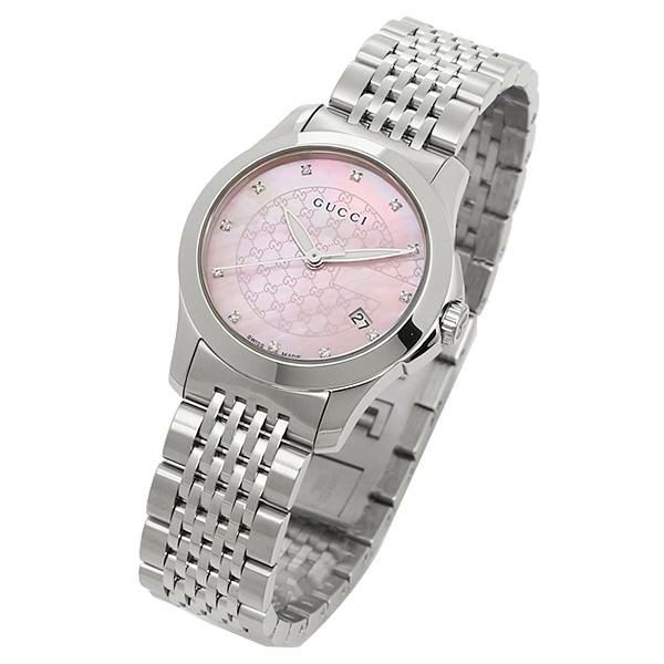 グッチ 時計 レディース GUCCI YA126534 G-タイムレス 腕時計 ウォッチ シルバー/ピンク 詳細画像
