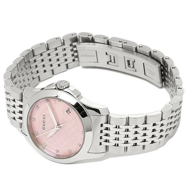 グッチ 時計 レディース GUCCI YA126534 G-タイムレス 腕時計 ウォッチ シルバー/ピンク 詳細画像