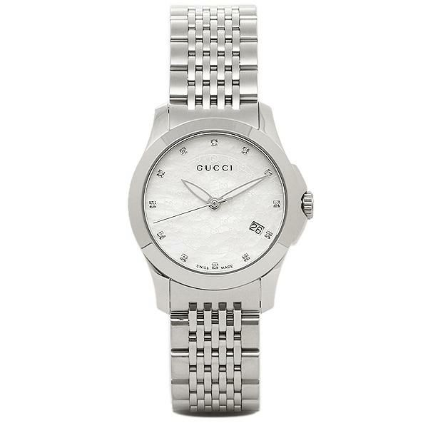 グッチ 時計 レディース GUCCI YA126535 G-タイムレス 腕時計 ウォッチ シルバー/ホワイト