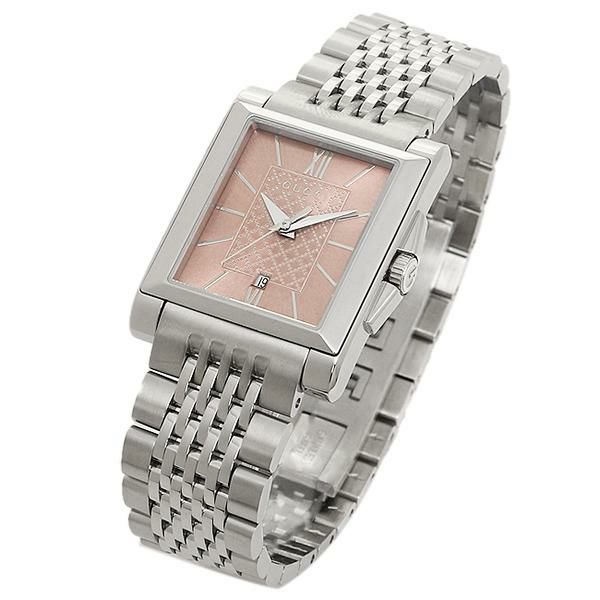 グッチ 時計 レディース GUCCI YA138502 G-タイムレス レクタングル 腕時計 ウォッチ シルバー/ピンク 詳細画像