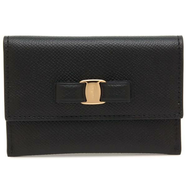 サルヴァトーレフェラガモ カードケース ヴァラ ブラック レディース Salvatore Ferragamo 22D155 0683522 詳細画像
