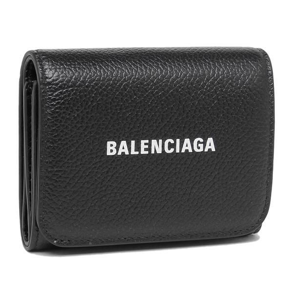 バレンシアガ 三つ折り財布 キャッシュ ロゴ ミニ財布 ブラック メンズ レディース BALENCIAGA 655622 1IZIM 1090