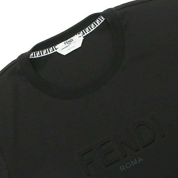 フェンディ Tシャツ トップス ロゴ ブラック レディース FENDI FS7254 AHLS F0GME 詳細画像