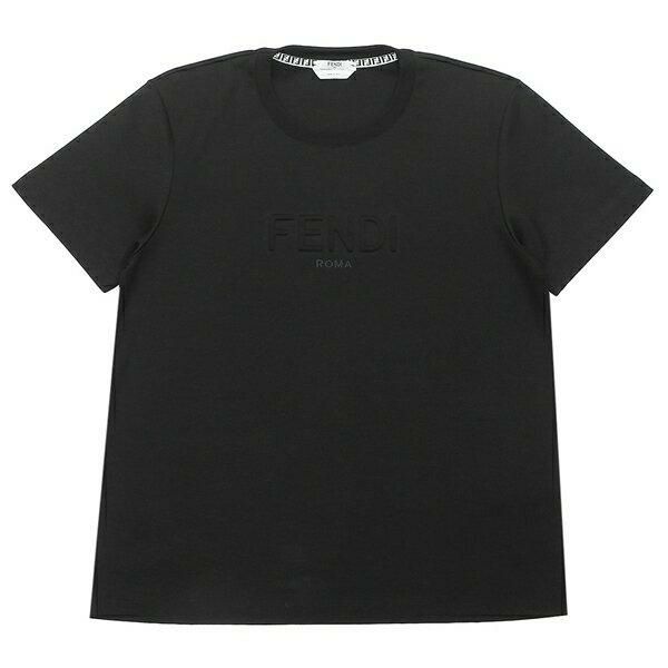 フェンディ Tシャツ トップス ロゴ ブラック レディース FENDI FS7254 AHLS F0GME 詳細画像