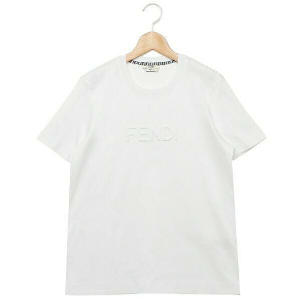 フェンディ Tシャツ トップス ロゴ ホワイト レディース FENDI FS7254 AHLS F0ZNM 詳細画像