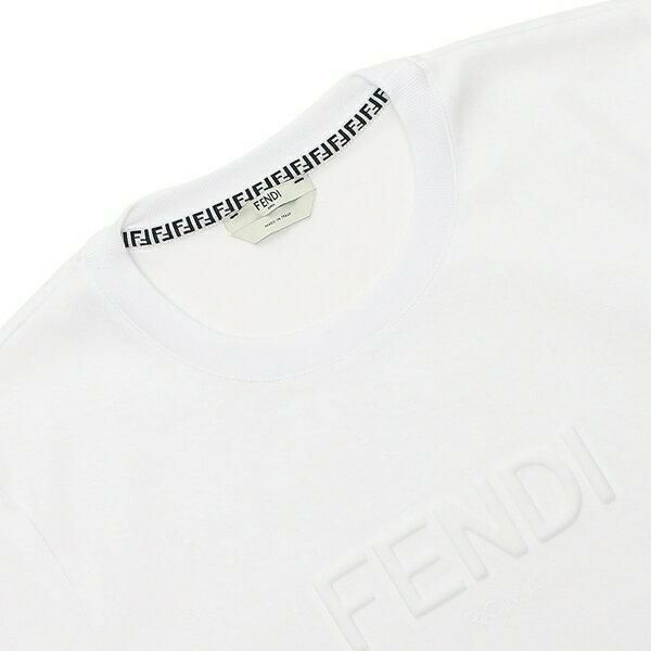 フェンディ Tシャツ トップス ロゴ ホワイト レディース FENDI FS7254 AHLS F0ZNM 詳細画像
