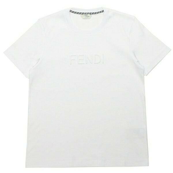 フェンディ Tシャツ トップス ロゴ ホワイト レディース FENDI FS7254 AHLS F0ZNM 詳細画像