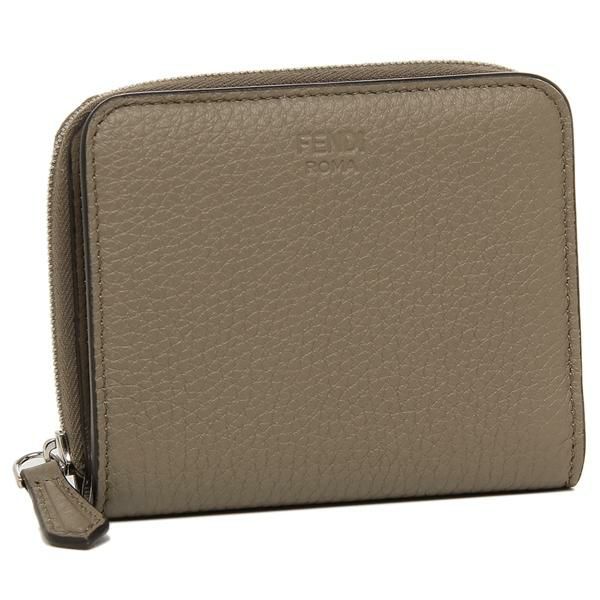 フェンディ 二つ折り財布 ジップアラウンド Mサイズ コンパクト財布 グレー レディース FENDI 8M0407 A91B F1F20