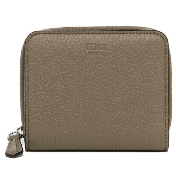フェンディ 二つ折り財布 ジップアラウンド Mサイズ コンパクト財布 グレー レディース FENDI 8M0407 A91B F1F20 詳細画像