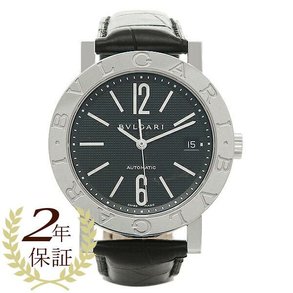 BVLGARI ブルガリブルガリ オートマチック アリゲーターレザー ブラック メンズ BB38BSLD 腕時計 シリアル有 革