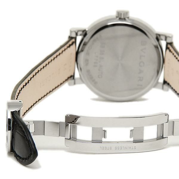BVLGARI ブルガリブルガリ オートマチック アリゲーターレザー ブラック メンズ BB38BSLD 腕時計 シリアル有 革 詳細画像