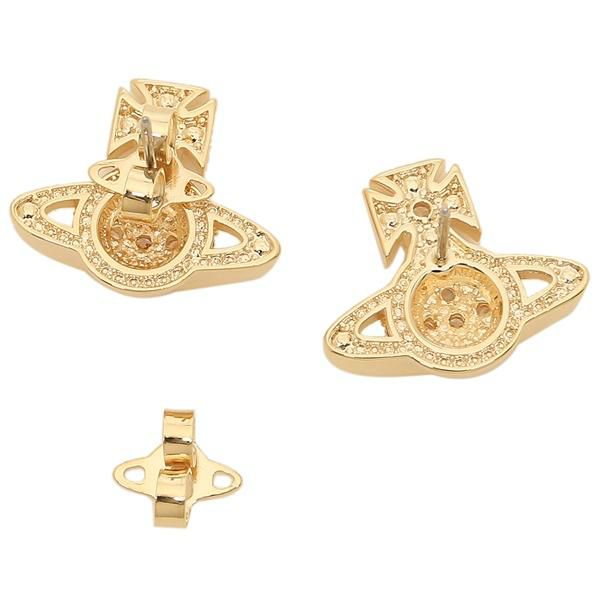 ヴィヴィアンウエストウッド ピアス アクセサリー イエローゴールド ホワイト レディース VIVIENNE WESTWOOD 62010251 02R364 詳細画像