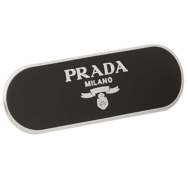 プラダ バレッタ ヘアアクセサリー ロゴ クリップ ブラック レディース PRADA 1IF022 2BA6 F0002