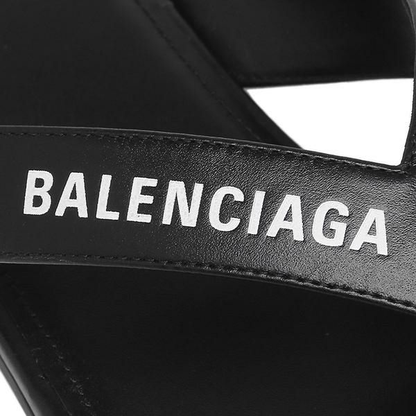 バレンシアガ サンダル ラウンド ロゴ ブラック ホワイト レディース BALENCIAGA 630051 WBAE1 1090 詳細画像