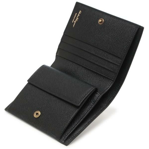 サルヴァトーレフェラガモ 二つ折り財布 ガンチーニ コンパクト財布 ブラック レディース Salvatore Ferragamo 22D780 0726512 NERO 詳細画像