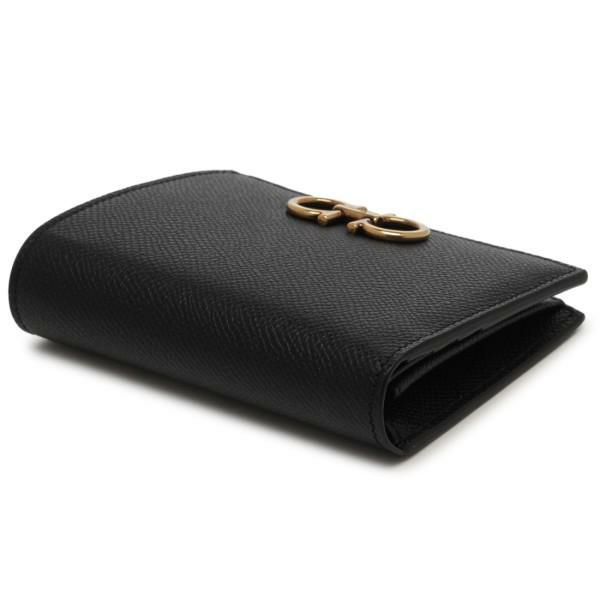 サルヴァトーレフェラガモ 二つ折り財布 ガンチーニ コンパクト財布 ブラック レディース Salvatore Ferragamo 22D780 0726512 NERO 詳細画像