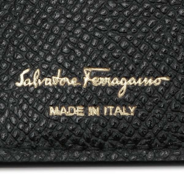 サルヴァトーレフェラガモ 二つ折り財布 ガンチーニ コンパクト財布 ブラック レディース Salvatore Ferragamo 22D780 0726512 NERO 詳細画像