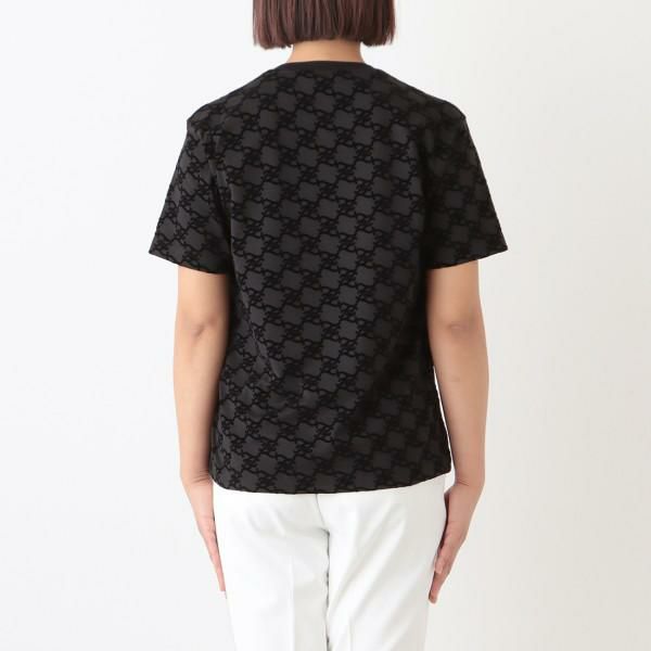 フェンディ Tシャツ トップス ロゴ ブラック レディース FENDI FS7254 AHLU F0GME 詳細画像