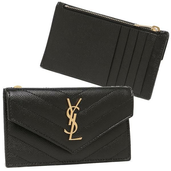 サンローランパリ カードケース コインケース モノグラム フラグメントケース ブラック レディース SAINT LAURENT PARIS 612808 BOW01 1000
