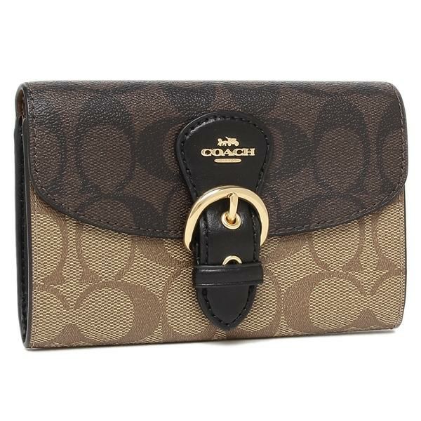 コーチ アウトレット 財布 シグネチャー ベージュ ブラウン レディース COACH C6897 IMNOX