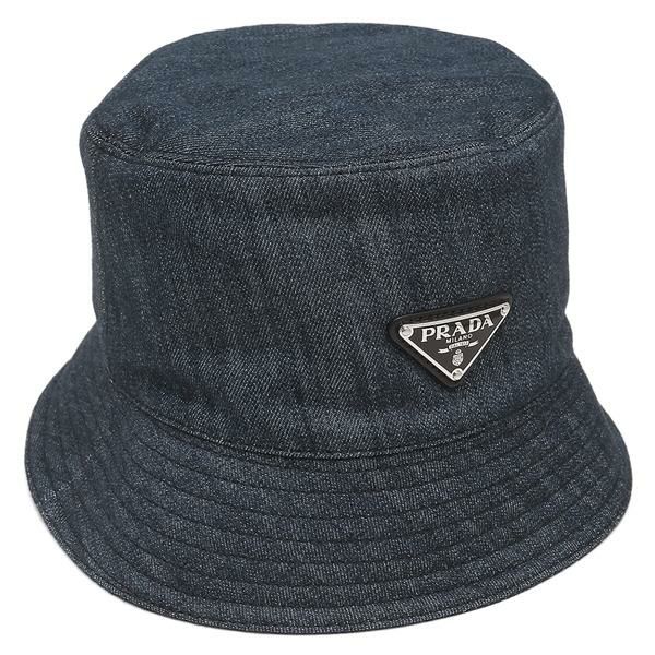 プラダ バケットハット 帽子 デニム トライアングルロゴ ネイビー メンズ レディース PRADA 2HC137 AJ6 F0008