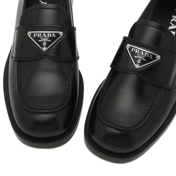 プラダ ローファー 靴 モカシン トライアングルロゴ ブラック レディース PRADA 1D238M 055 020 F0002 詳細画像