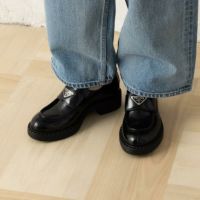 プラダ 靴 ローファー チョコレート シューズ ブラッシュドレザー ブラック レディース PRADA 1D246M ULS B050 F0002