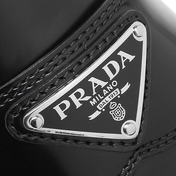 プラダ 靴 ローファー チョコレート シューズ ブラッシュドレザー ブラック レディース PRADA 1D246M ULS B050 F0002 詳細画像