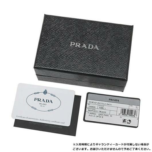 プラダ 三つ折り財布 サフィアーノトライアングルロゴ ミニ財布 ブラック レディース PRADA 1MH021 QHH F0632 詳細画像