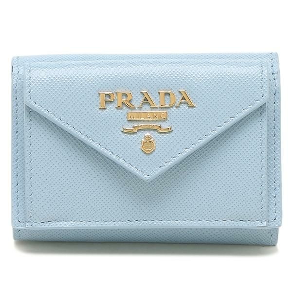 プラダ 三つ折り財布 サフィアーノメタルオロマルチカラー ミニ財布 ブルー レディース PRADA 1MH021 ZLP F02T0 詳細画像
