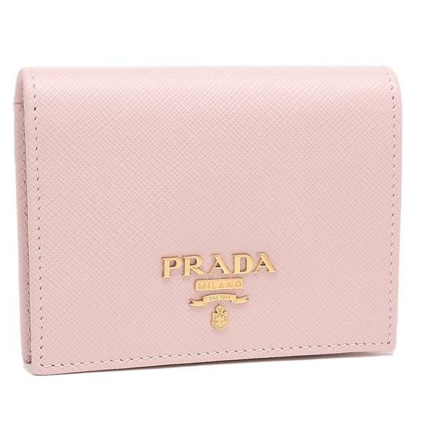プラダ 二つ折り財布 サフィアーノメタルオロ ピンク レディース PRADA 1MV204 QWA F0E18