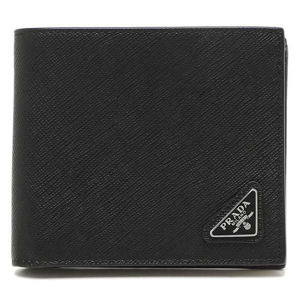 プラダ 二つ折り財布 サフィアーノトライアングルロゴ MINUTERIA ブラック レッド メンズ PRADA 2MO738 2FJ6 F0002 詳細画像